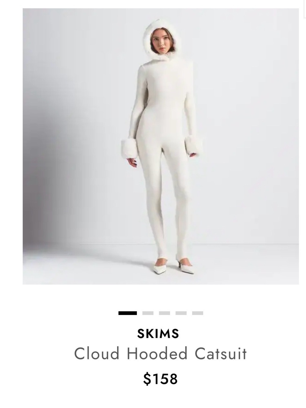 Skims Faux-Fur Cuffed Jumpsuit / catsuit